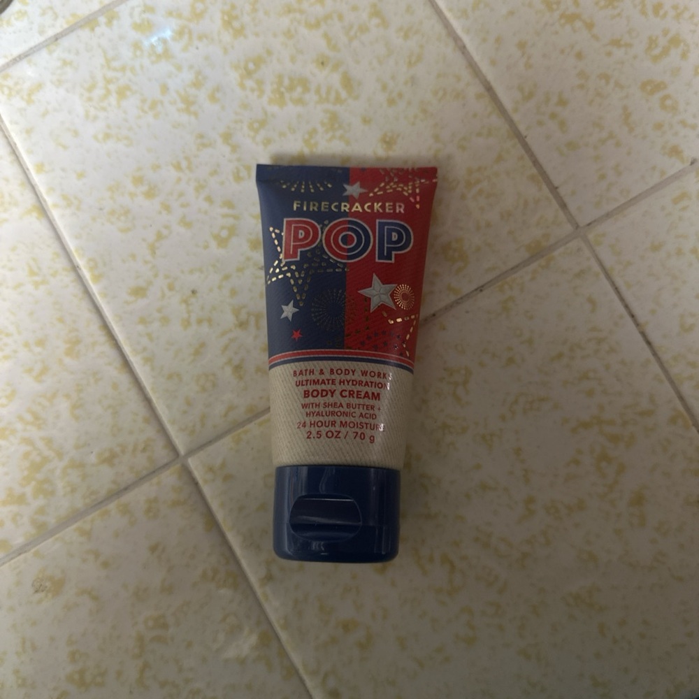 Bath & Body Works Firecracker Pop Body Cream - Blue, Red, and White